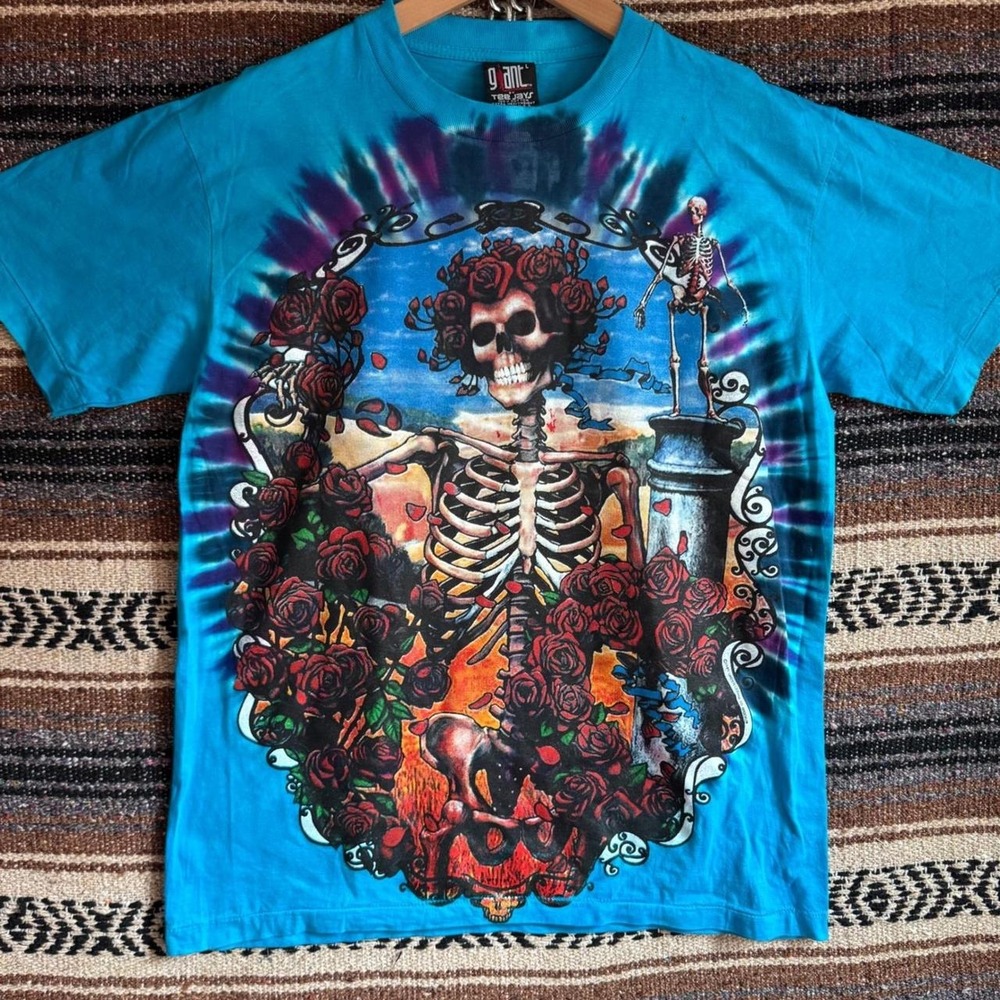 Grateful Dead T-Shirt Large Blue Tie Dye Bertha 30 Years Reprint